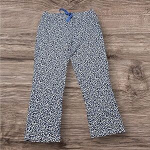 Lands' End Size L Holiday Floral Lounge Sleepwear Comfy Drawstring Elastic Pant